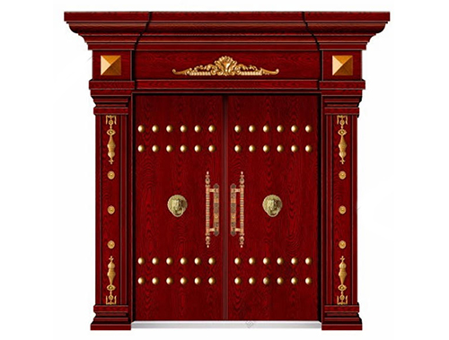 DH-8845泡钉双开门精雕红柚木
