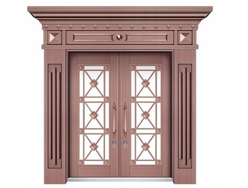 DH-8856玻璃拼接双开门真紫铜